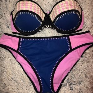 Victoria Secret Crochet Colorblock Bikini Set